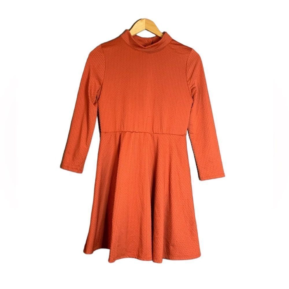 Free people orangey red long sleeve dress